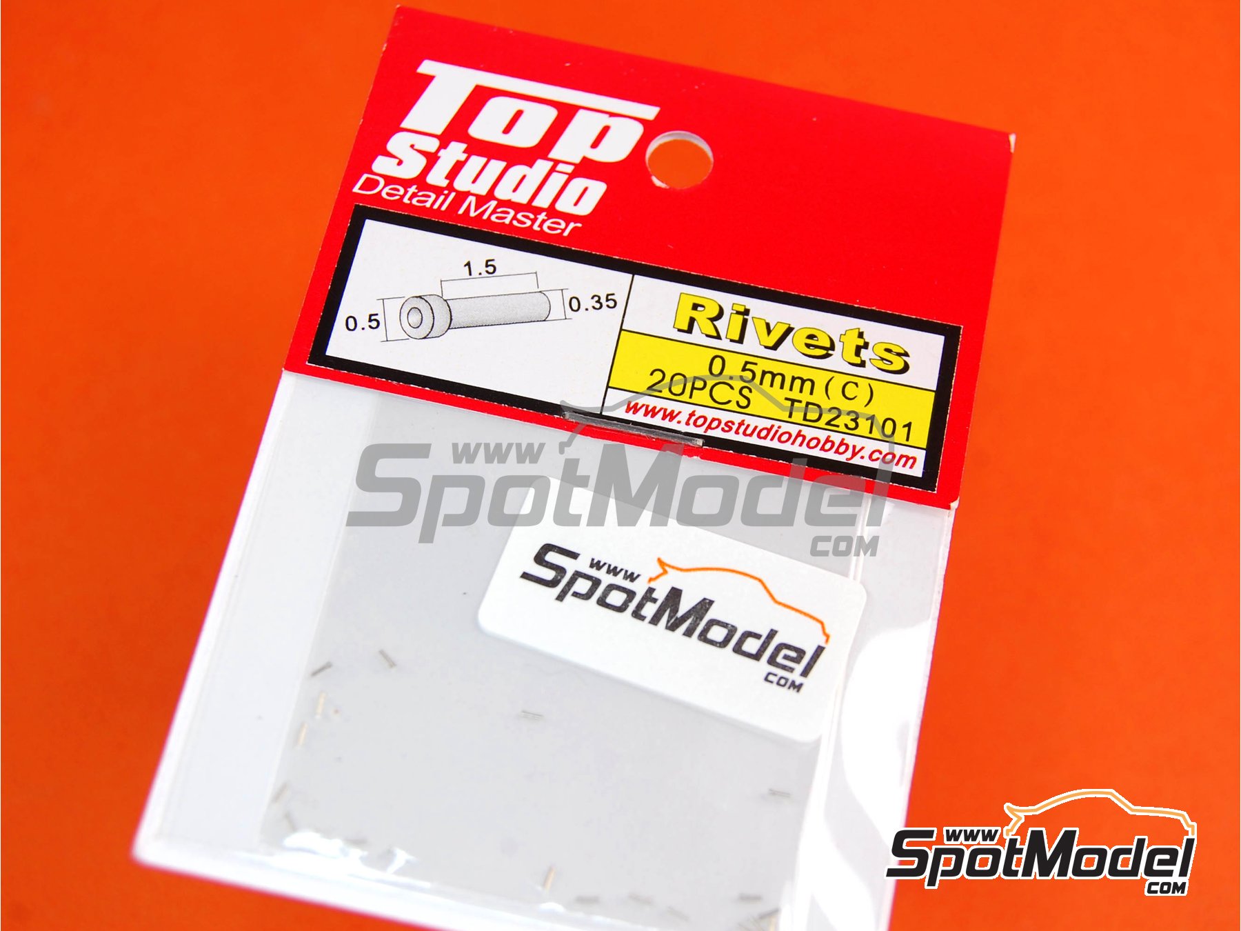 Top Studio TD23101 Rivets 0.5mm rivets 20 units (ref. TD23101